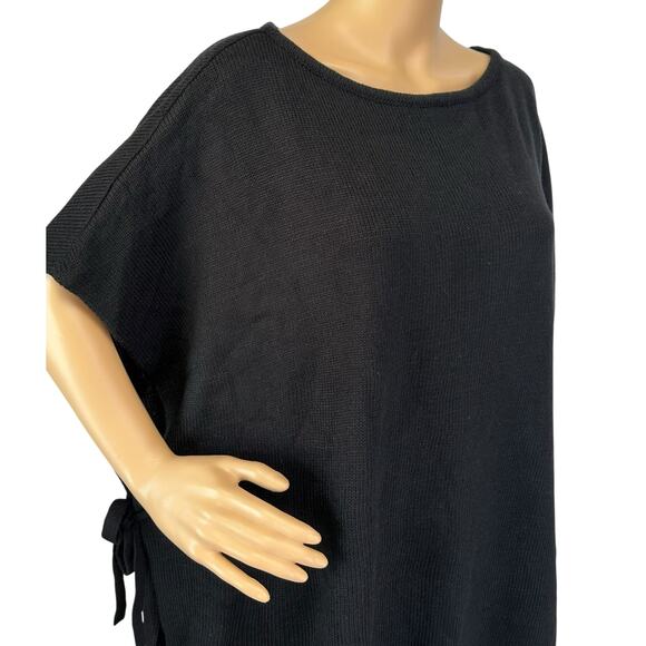 Loft Oversized Side Tie Poncho Sweater Black Pullover Size XS/S - Picture 9 of 10